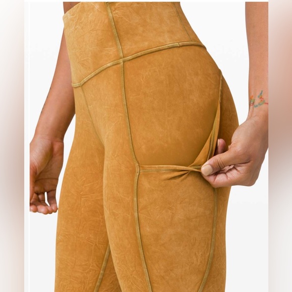 Lululemon”Iced Dye”Ice Wash Spiced Bronze Fast/Free Legging Sz-12/Energy Bra-10 - Picture 10 of 15